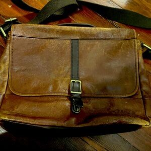 Brown Fossil Messenger Laptop Bag